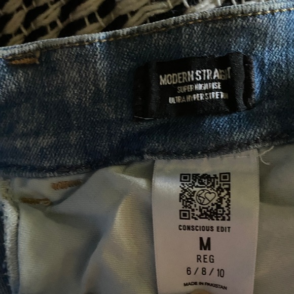 Express Light Blue Modern Straight Leg Jeans - Picture 6 of 6